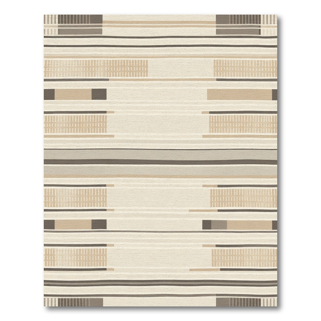 Neutral Stripe Blocks Composed Rug