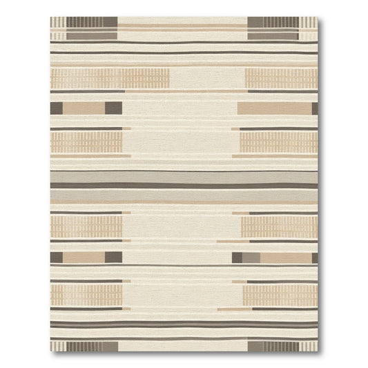Neutral Stripe Blocks Composed Rug