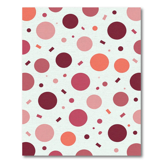 Crimson Pink And Coral Dots Rug