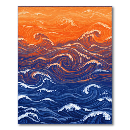 Swirling Ocean Wave Area Rug