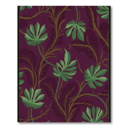 Vibrant Plum Botanical Swirl Rug