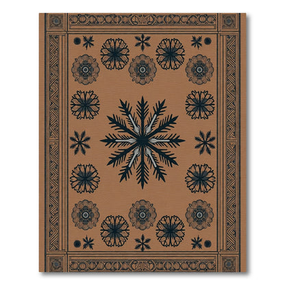 Rustic Floral Snowflake Medallion Rug