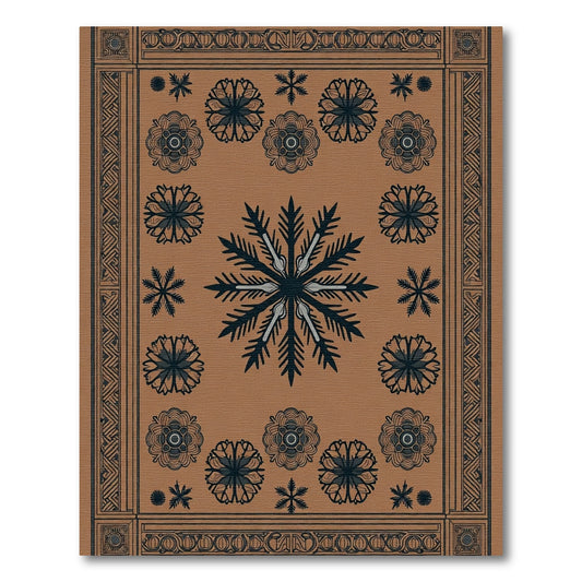 Rustic Floral Snowflake Medallion Rug