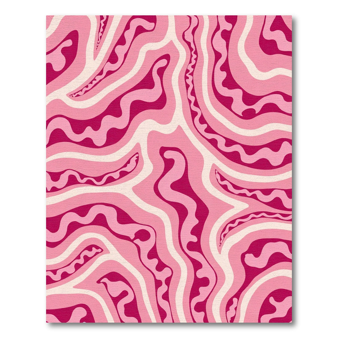 Retro Pink Swirl Waves Rug