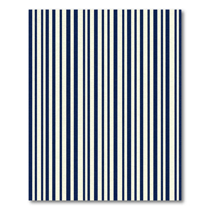 Cream Navy Vertical Stripe Rug
