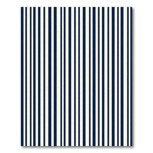 Cream Navy Vertical Stripe Rug