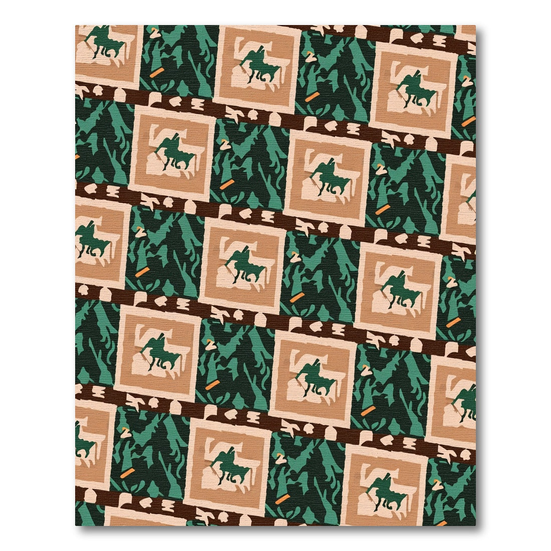 Earth Tones Horse Medallion Rug