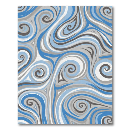 Blue Gray Swirl Abstract Rug