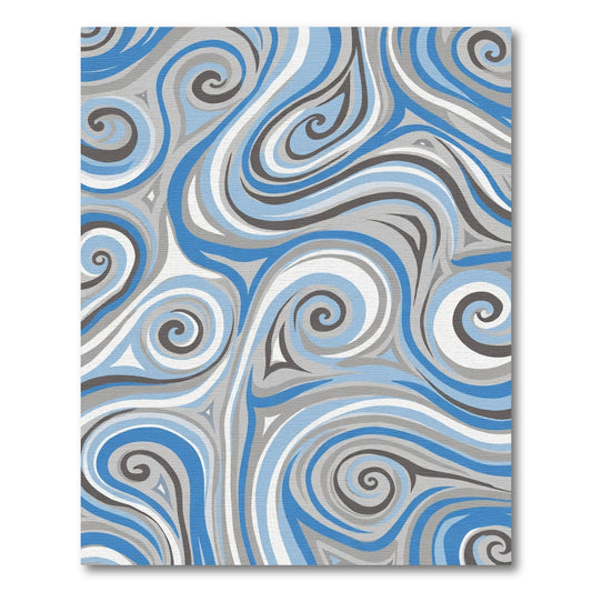 Blue Gray Swirl Abstract Rug