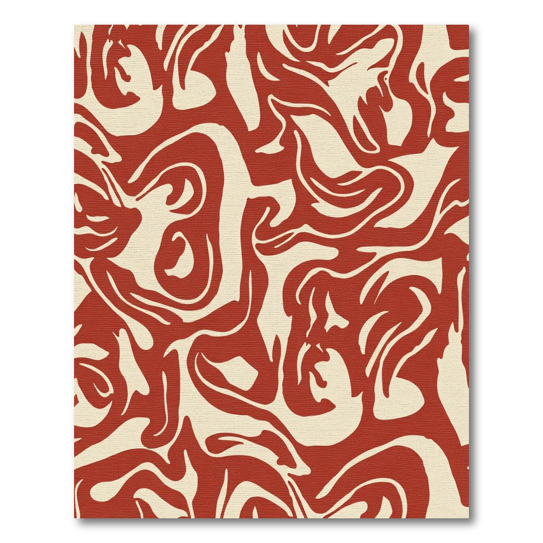Crimson Abstract Swirl Organic Rug