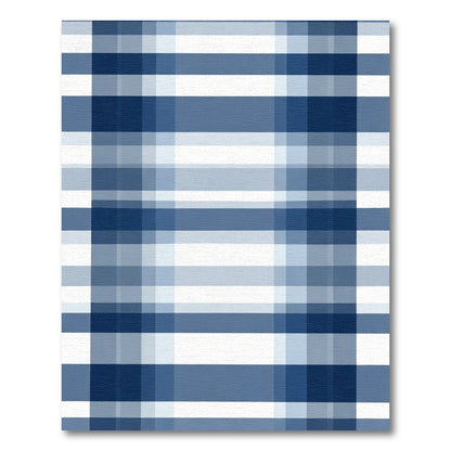 Classic Navy Blue Tartan Check Rug