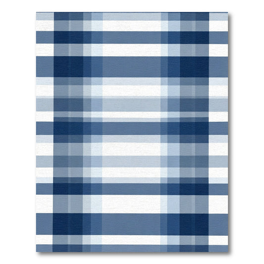 Classic Navy Blue Tartan Check Rug