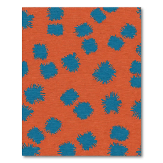 Orange Teal Abstract Splatter Rug