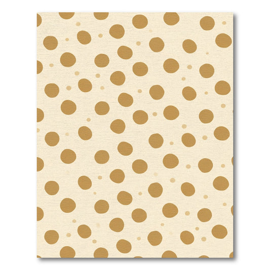 Golden Brown Gingham Circles Rug