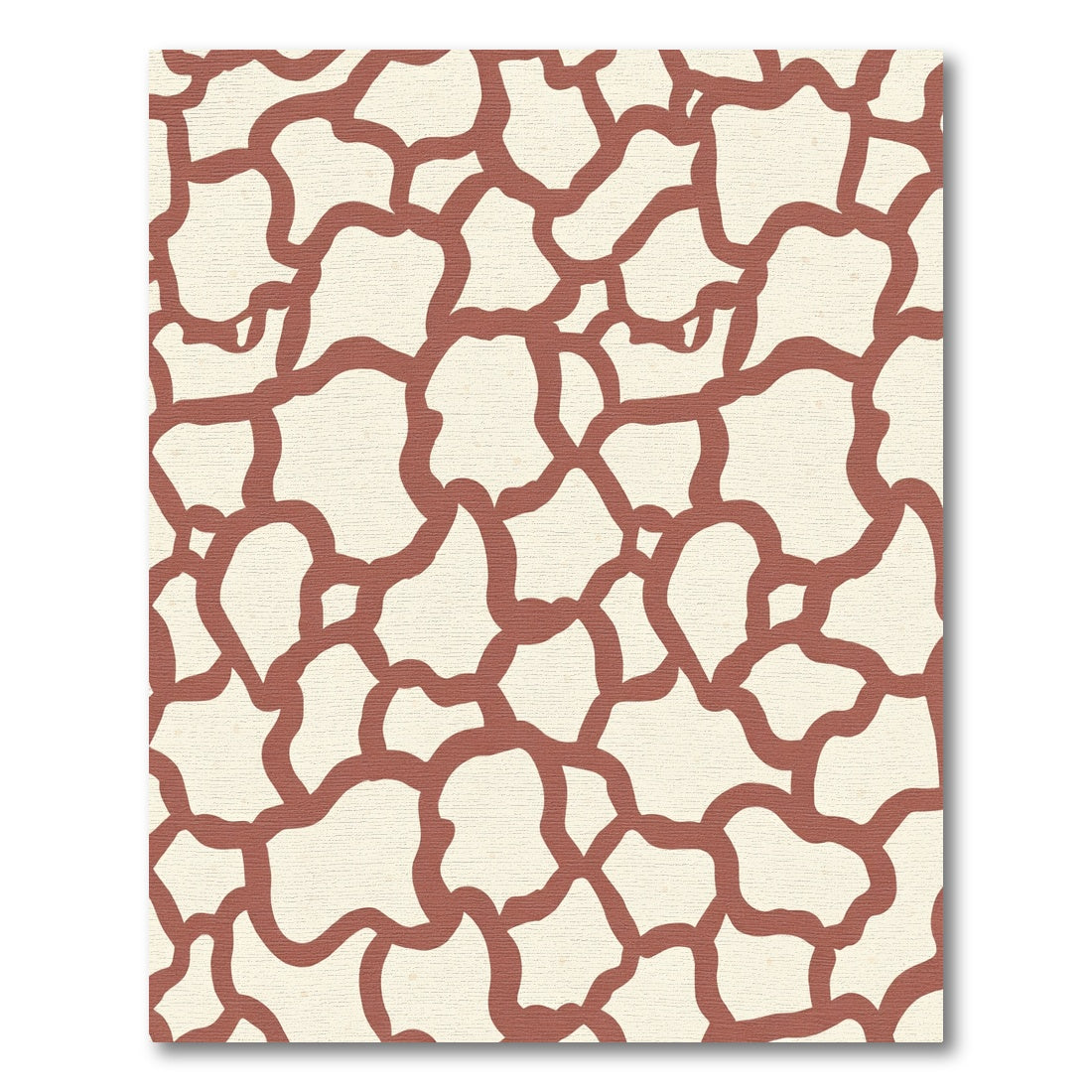 Terracotta Cracked Earth Abstract Shapes Rug