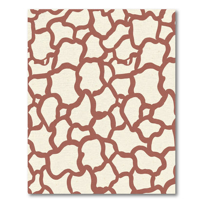 Terracotta Cracked Earth Abstract Shapes Rug