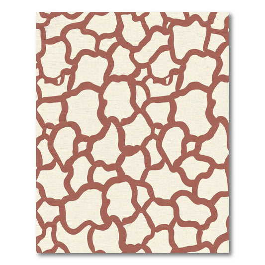 Terracotta Cracked Earth Abstract Shapes Rug