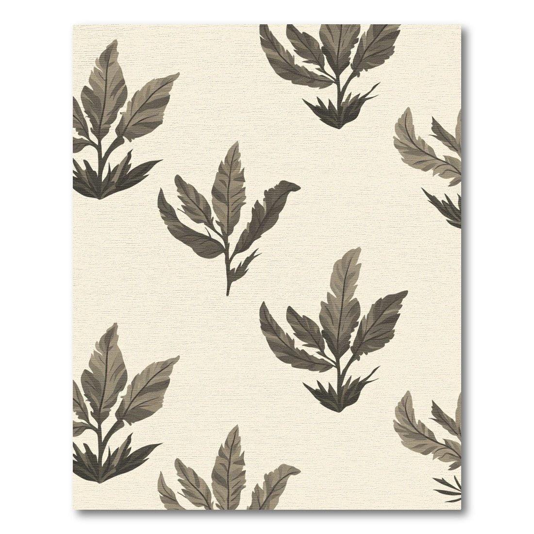Sepia Botanical Leaf Arrangement Rug
