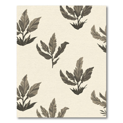 Sepia Botanical Leaf Arrangement Rug