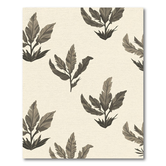 Sepia Botanical Leaf Arrangement Rug