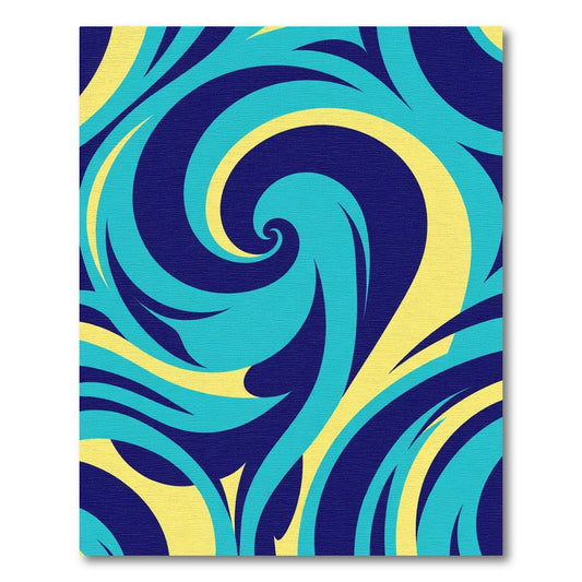 Deep Blue Turquoise Swirl Flow Rug