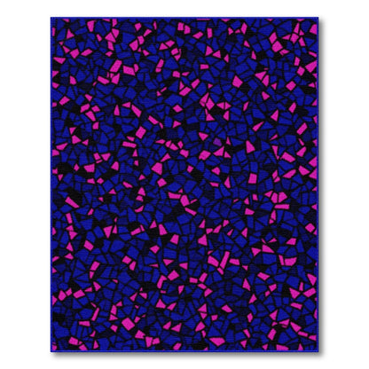 Blue Pink Geometric Mosaic Area Rug