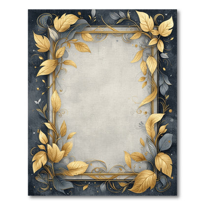 Gold Leaf Floral Vintage Area Rug