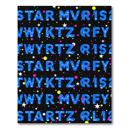 Cosmic Blue Letter Starry Night Rug