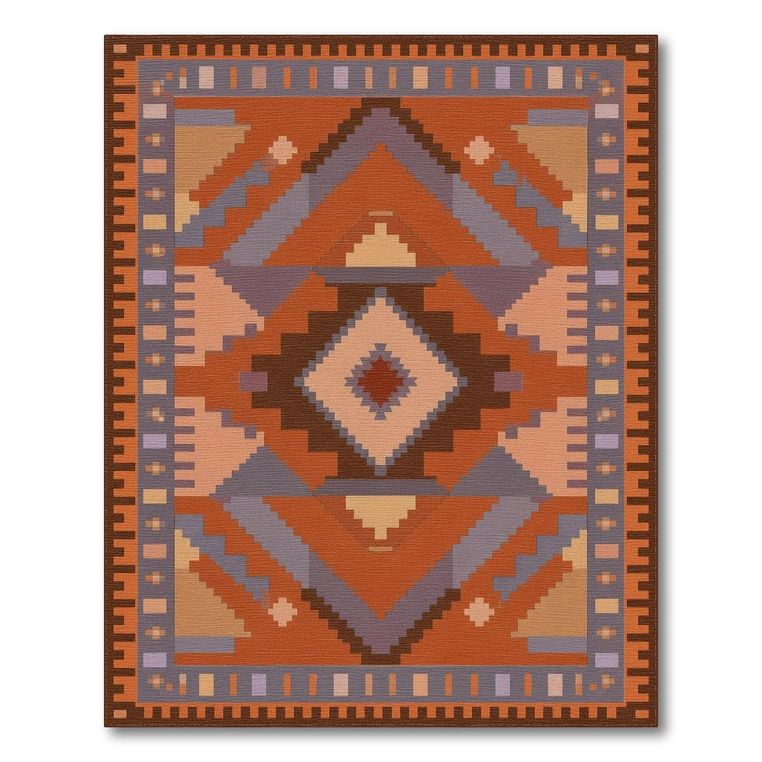 Geometric Southwestern Geometric Orange Area Rug