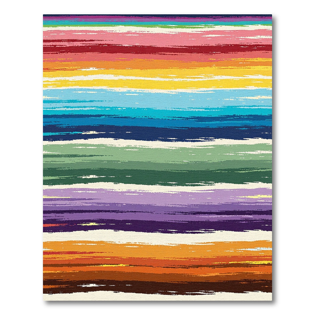 Vibrant Hues Horizontal Streak Art Rug