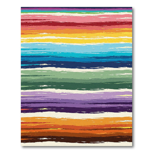 Vibrant Hues Horizontal Streak Art Rug