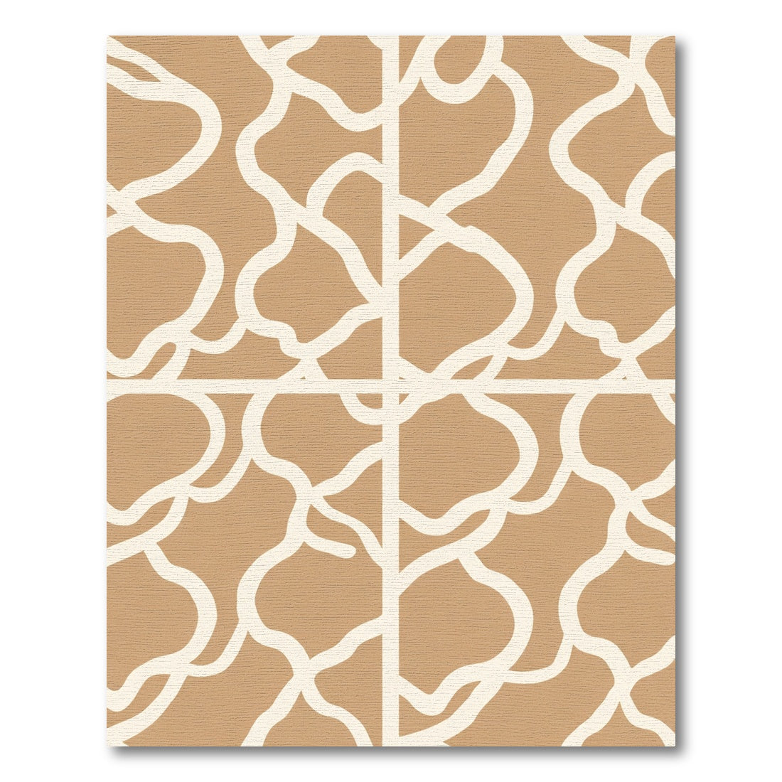 Tan Cream Bold Organic Flow Rug