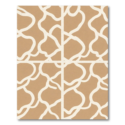 Tan Cream Bold Organic Flow Rug