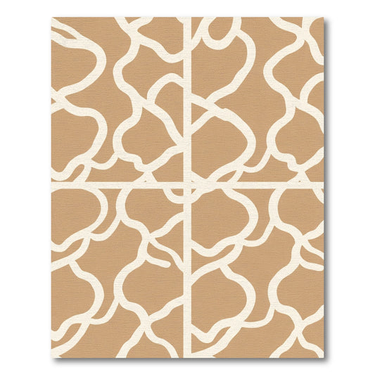 Tan Cream Bold Organic Flow Rug