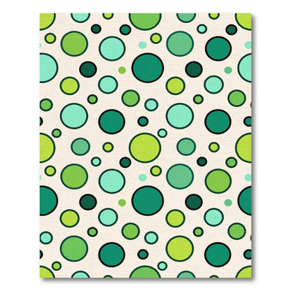 Emerald green polka dot scattered Rug