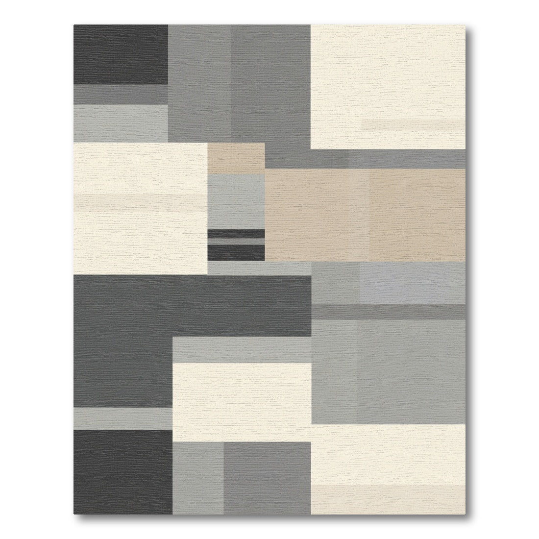 Monochromatic Abstract Geometric Field Rug