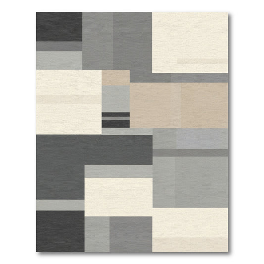 Monochromatic Abstract Geometric Field Rug