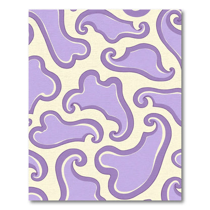 Lavender Swirl Abstract Shapes Rug