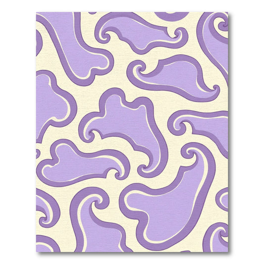Lavender Swirl Abstract Shapes Rug