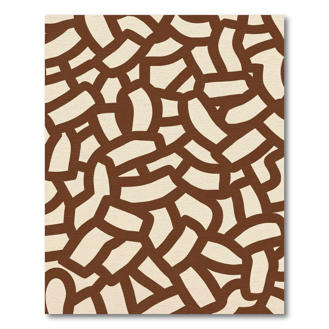 Abstract Brown Organic Curve Rug