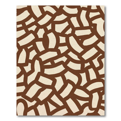 Abstract Brown Organic Curve Rug