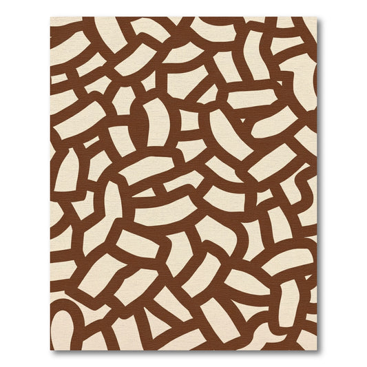 Abstract Brown Organic Curve Rug