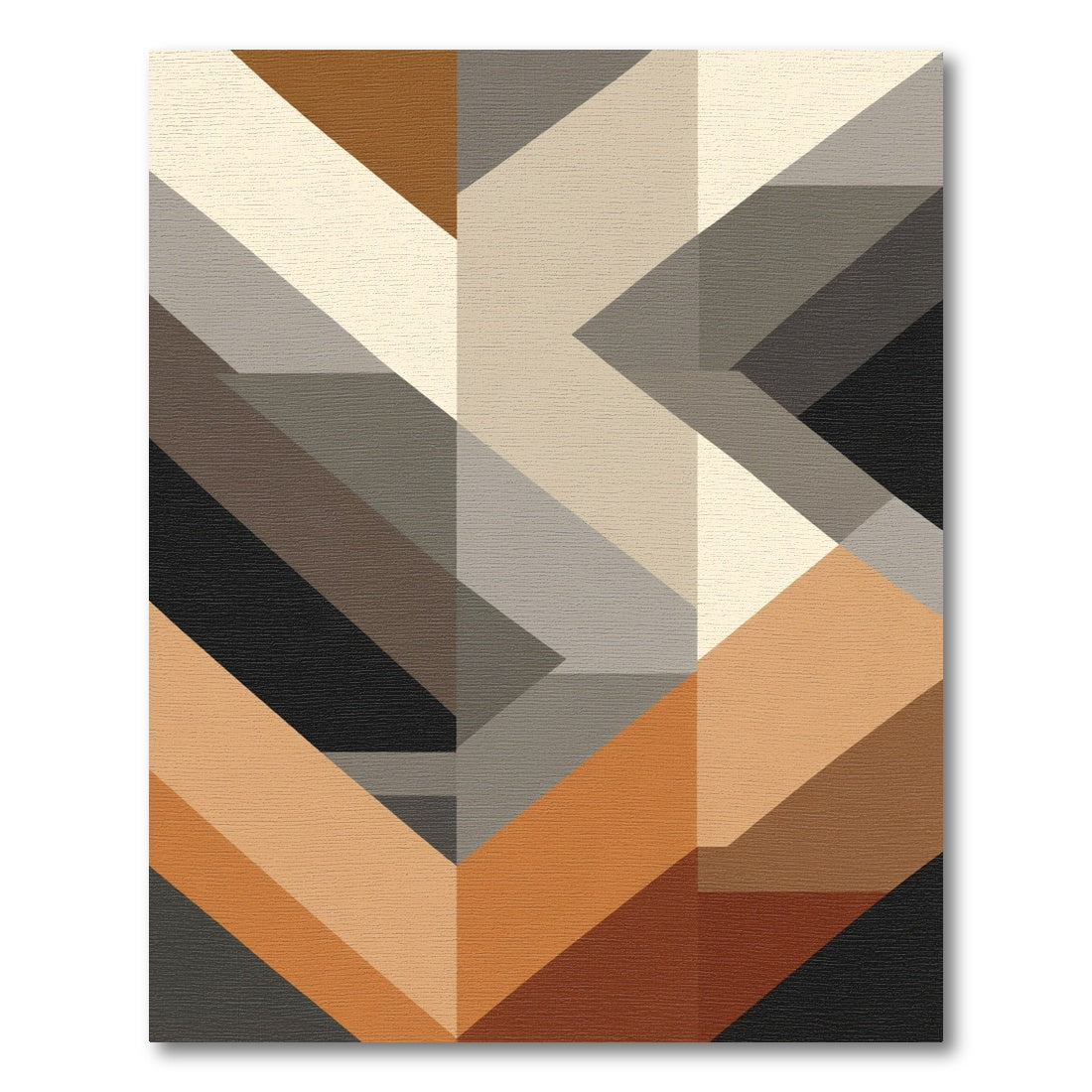 Geometric Ochre Neutral Block Rug