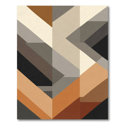 Geometric Ochre Neutral Block Rug
