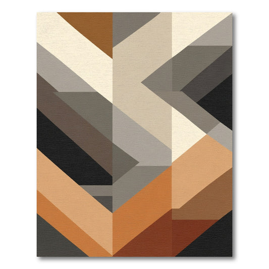 Geometric Ochre Neutral Block Rug
