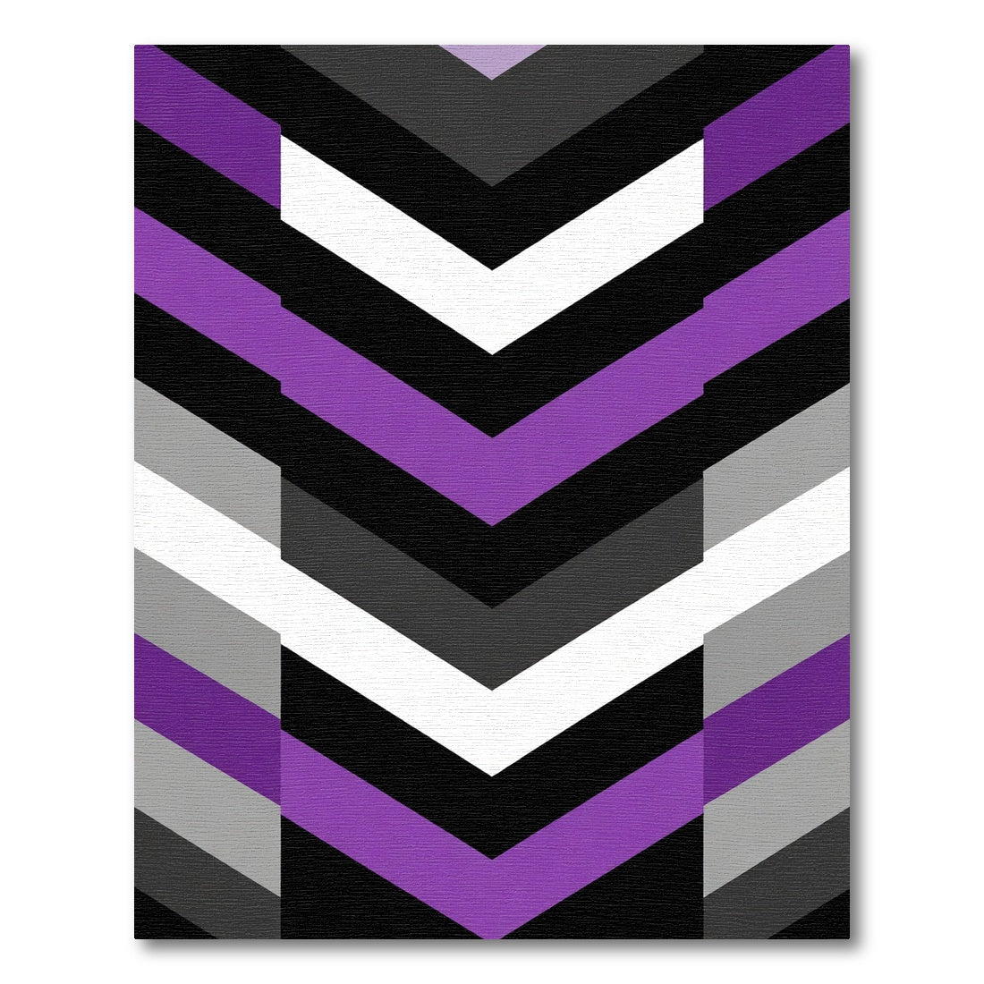 Modern Purple Geometric Chevron Rug