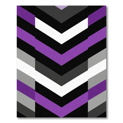 Modern Purple Geometric Chevron Rug