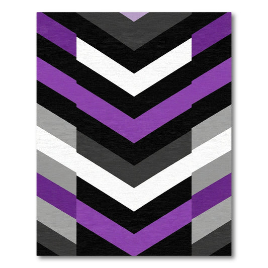 Modern Purple Geometric Chevron Rug