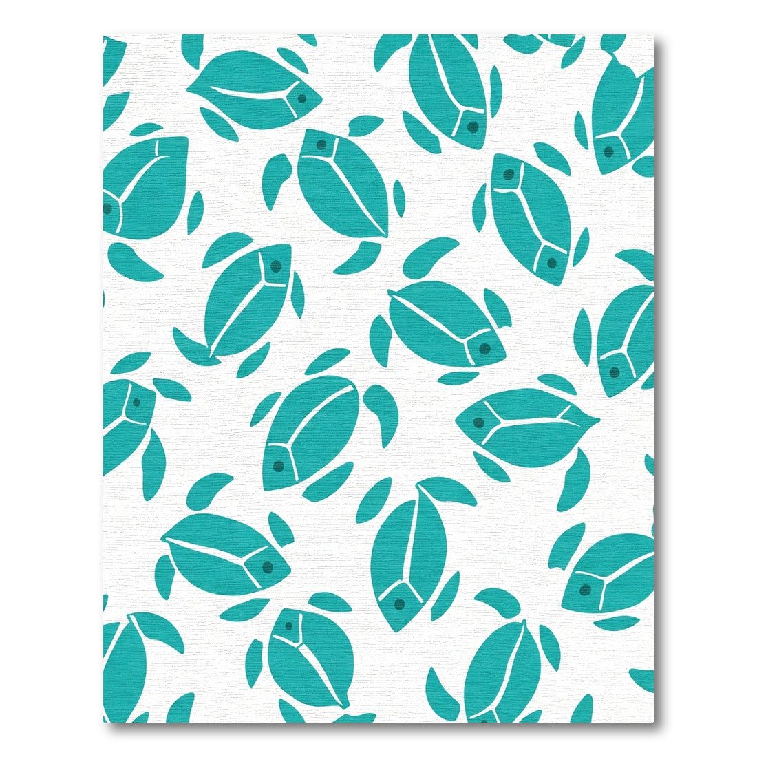 Teal Turtle Pattern Scattered Whimsical Design Rug