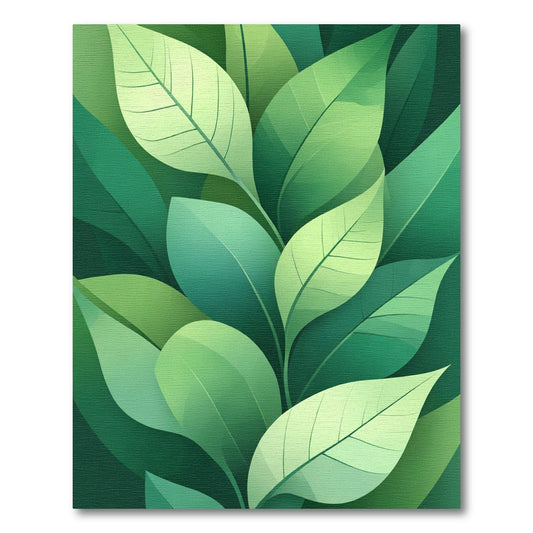 Lush Emerald Green Leafy Arrangement Rug